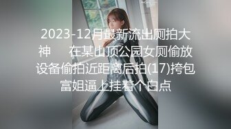 2023-12月最新流出厕拍大神❤️在某山顶公园女厕偷放设备偷拍近距离后拍(17)挎包富姐逼上挂着个白点